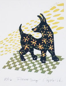 "Flower Dog" print by Stephanie Copoulos-Selle