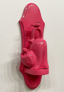 "Hot Pink Cat" Shelfie by Ann Baer