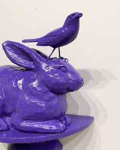 "Purple Rabbit" Shelfie by Ann Baer