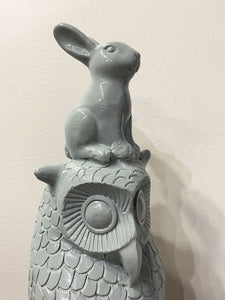 "Shiny Gray Owl" Shelfie by Ann Baer