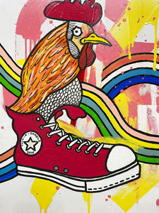 "Cock-A-Doodle Shoe" by Brian Hibbard