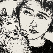 Load image into Gallery viewer, "Girl &amp; Cat" by Stephanie Copoulos-Selle
