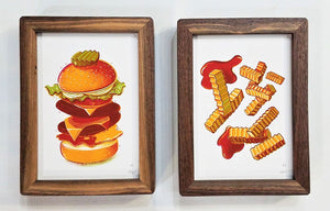 "Burger and Fries Meal Deal" print set by Eric Michael Hancock