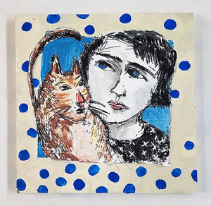 "Cat, Girl & Blue Dots" by Stephanie Copoulos-Selle