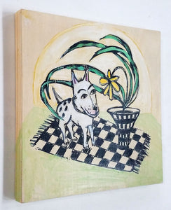 "Dog With Yellow Flowers" by Stephanie Copoulos-Selle